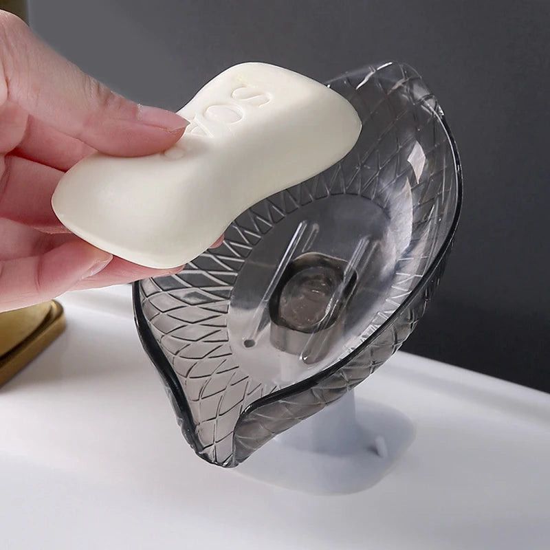Portasapone con canale di scarico a forma di foglia per cucina, bagno.