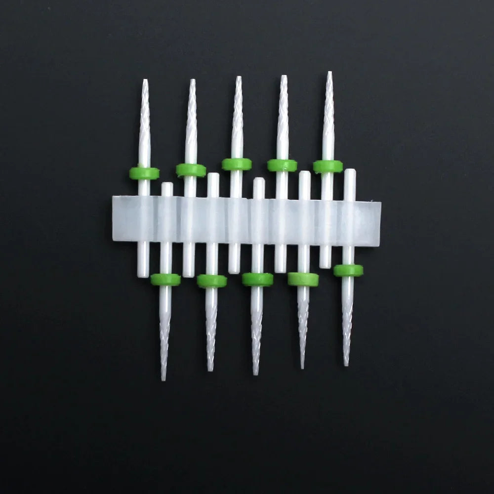 Punte per unghie in pietra di ceramica, Set 10 frese per trapano “nail art”. Essenziali per manicure/pedicure, cura delle unghie.