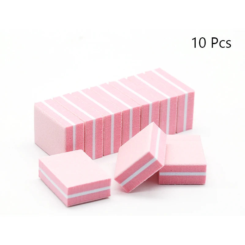 Carta vetrata per Manicure, grana 100/180. Set da 10-25 o 50 pezzi Mini buffer per nail art professionale.