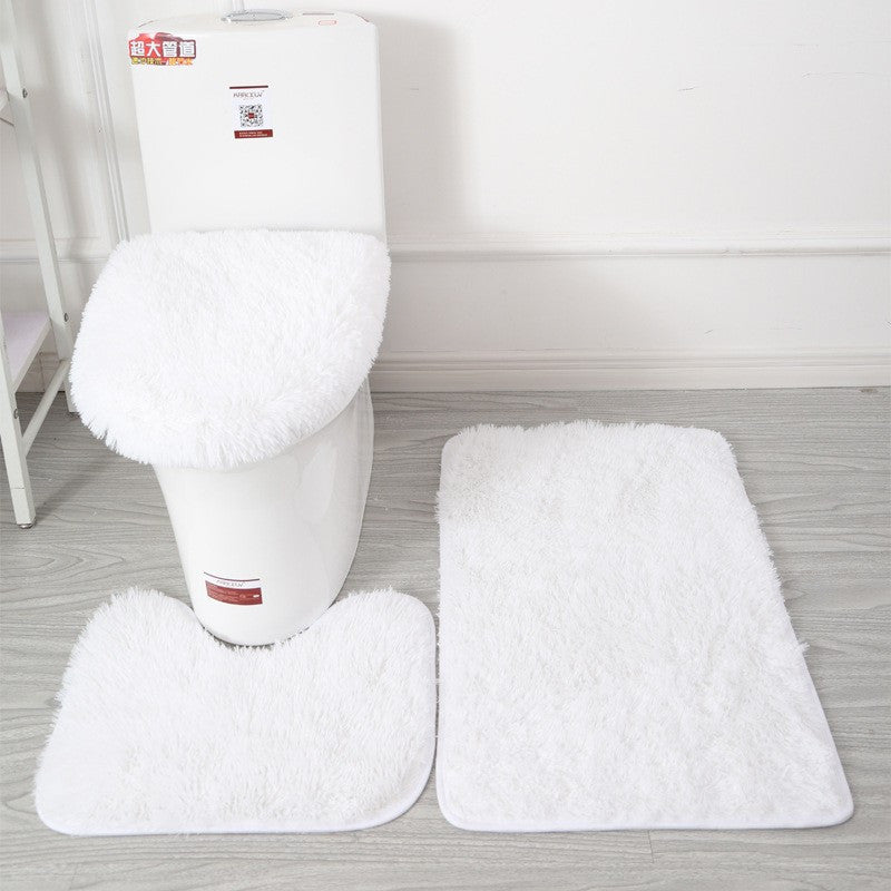 Set 3 pz per bagno, composto da 2 tappeti e 1 coperchio del Wc soffici, assorbenti antiscivolo.