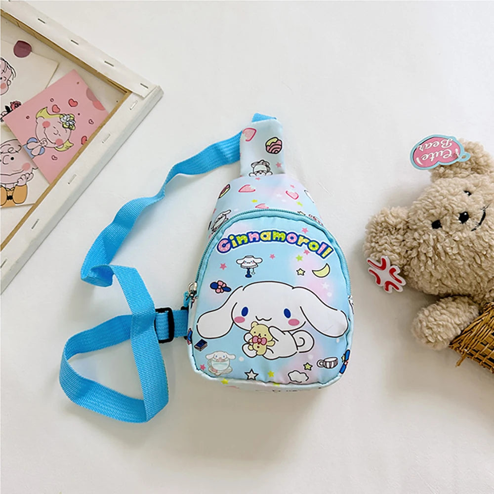 Borse a tracolla per bambini immagini cartoni animati. Borsa versatile alla moda, colori e immagino assortite.