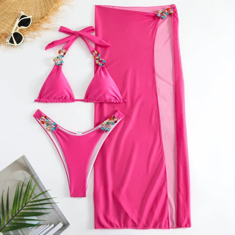 Costume Da Bagno da Donna. Set 2 Pezzi + Pareo. Comodo, alla Moda, Colorato.