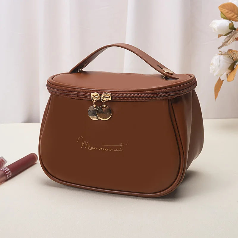 🧳 Beauty Case da Viaggio in Pelle PU – Grande Capacità, Impermeabile e Multifunzione.