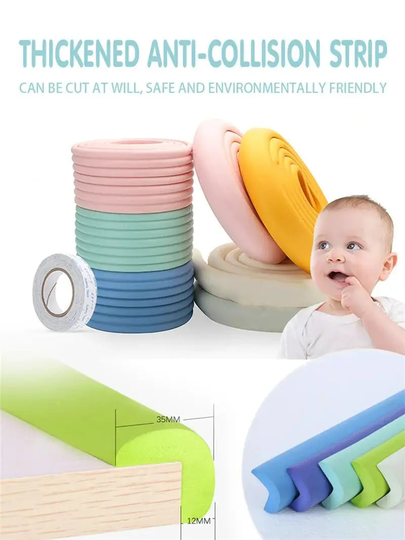 Striscia di protezione paraurti per bambini. In PVC colorata con nastro biadesivo. Extra spessa per la sicurezza dei bambini.