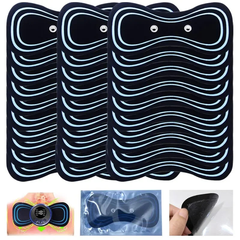 "Fascia adesiva" per massaggiatore portatile EMS per collo, per spalle, vita e gambe. Kit con fascia, elettrodi e telecomando.