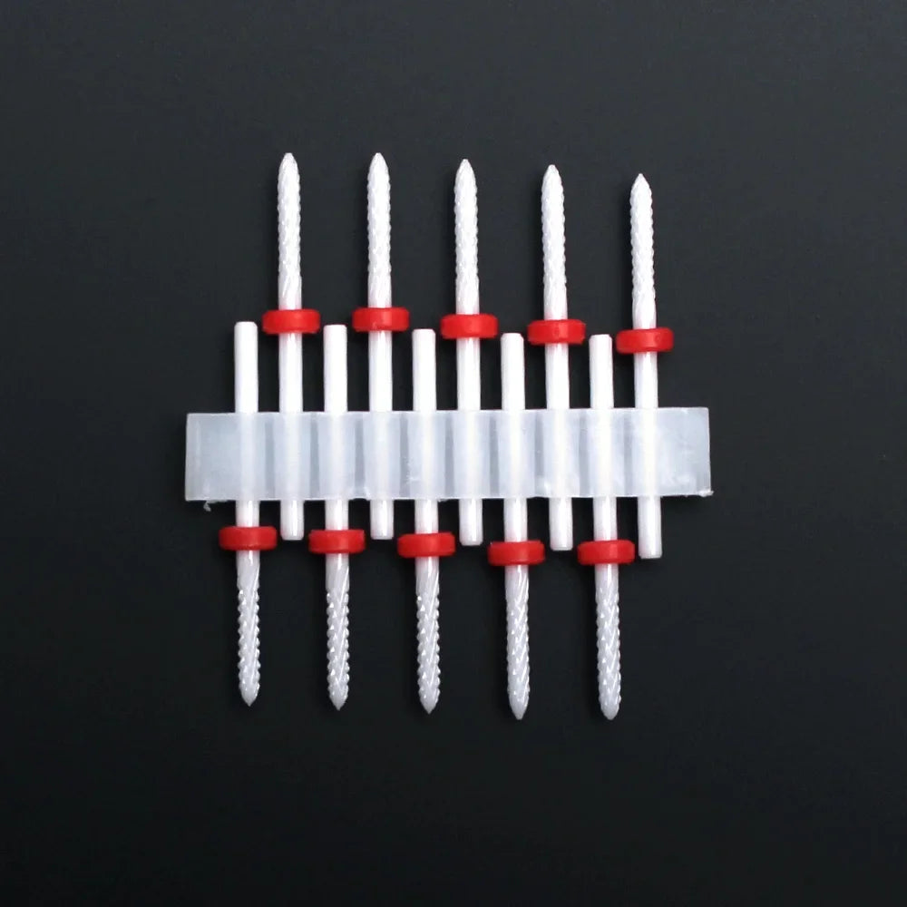 Punte per unghie in pietra di ceramica, Set 10 frese per trapano “nail art”. Essenziali per manicure/pedicure, cura delle unghie.