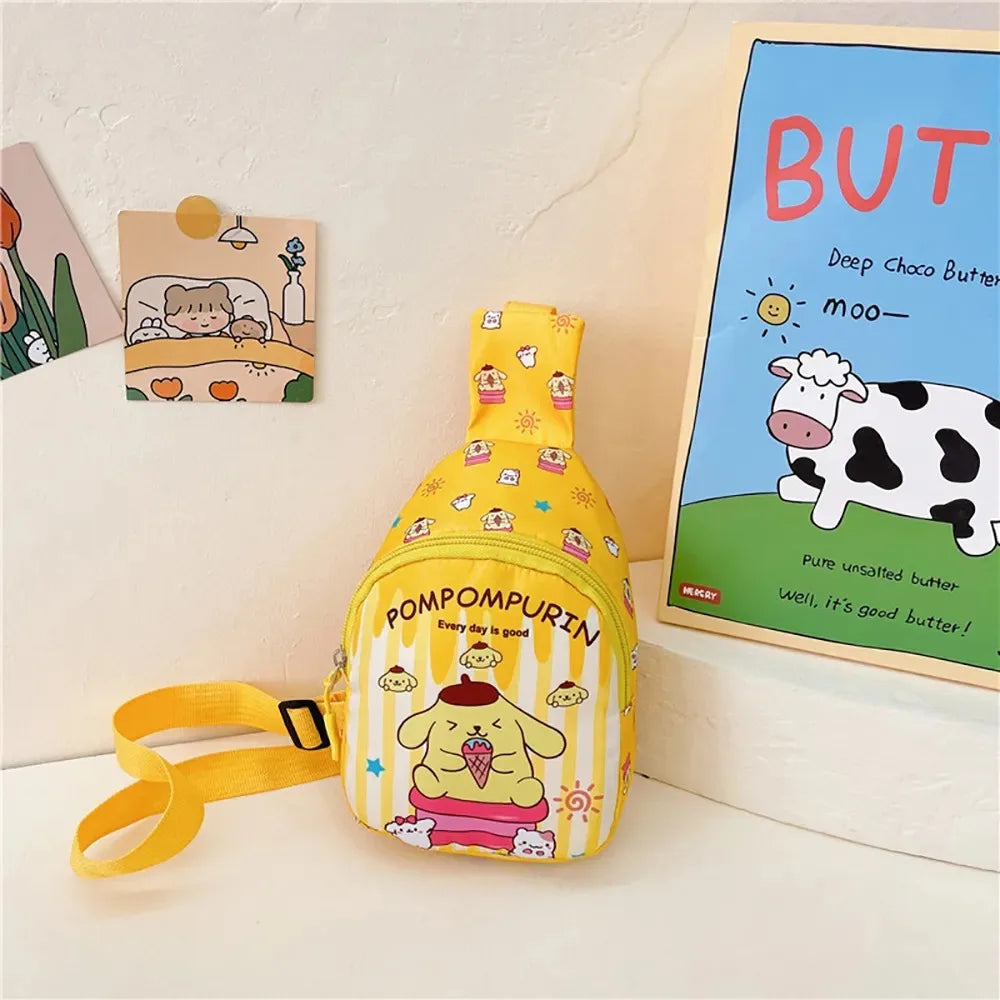 Borse a tracolla per bambini immagini cartoni animati. Borsa versatile alla moda, colori e immagino assortite.
