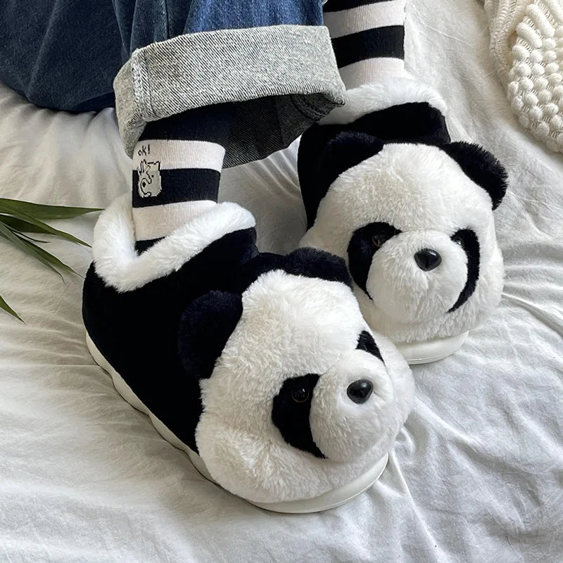 Pantofola donna/uomo invernale. Simpatiche pantofole a forma di panda, morbide, calde, antiscivolo.