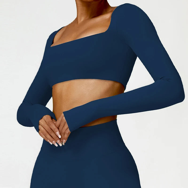 Top/T-shirt sportiva/casual, manica lunga, per donna. Misure e 6 colori a scelta.