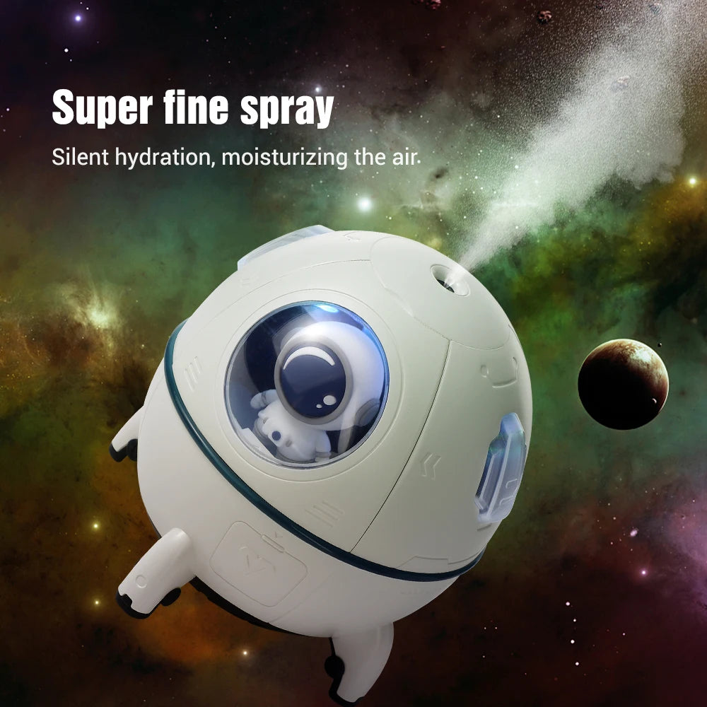 220ml Astronauta diffusore di olio con luce a LED, emissione nebbia ad ultrasuoni 1200mAh ricaricabile.