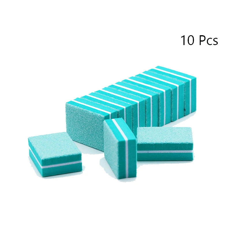 Carta vetrata per Manicure, grana 100/180. Set da 10-25 o 50 pezzi Mini buffer per nail art professionale.