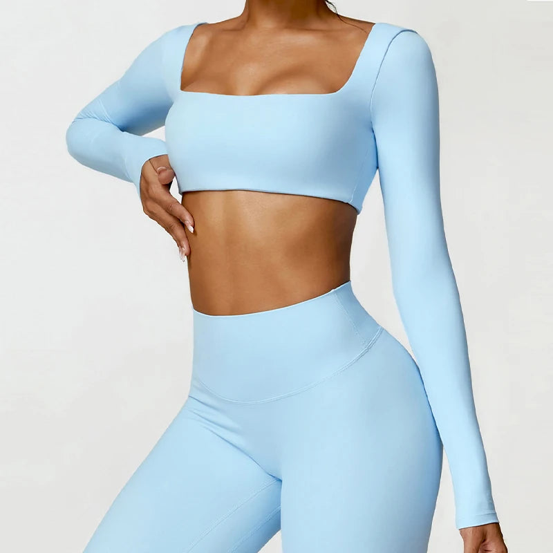 Top/T-shirt sportiva/casual, manica lunga, per donna. Misure e 6 colori a scelta.