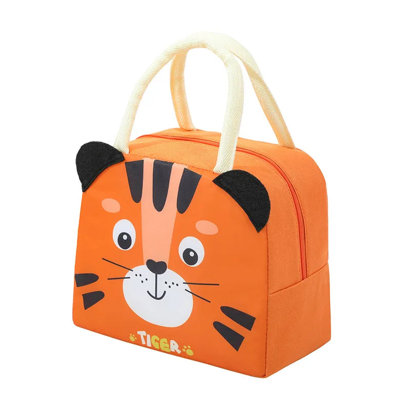 Borsa termica isolante porta vivande per bambini con immagini simpatici animali. Figure e colori a scelta.