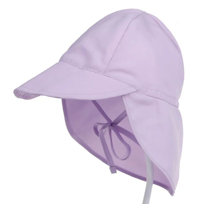 Cappello primavera/estate unisex per bambini con grande tesa e telo posteriore. Protezione a 360° in poliestere traspirante.