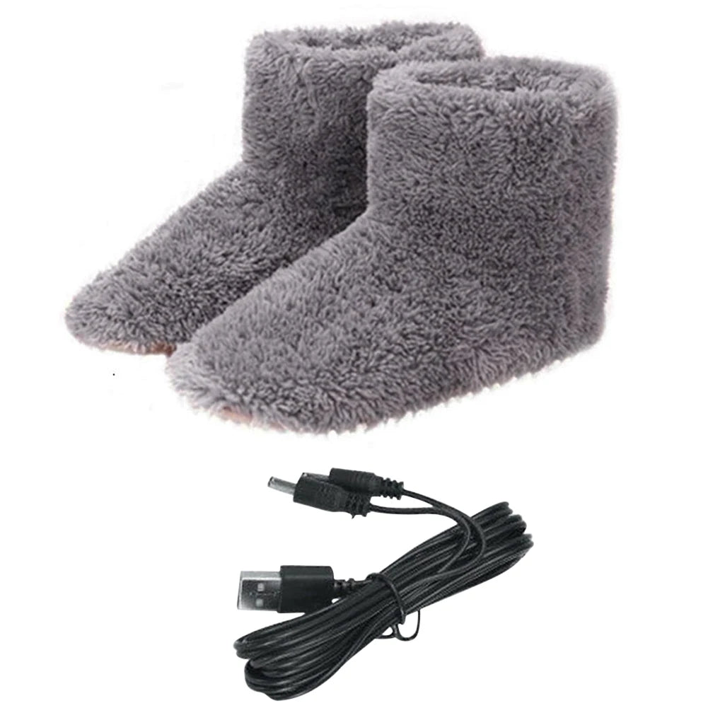 Pantofole Scaldapiedi Elettriche USB. In Morbido Peluche. Comfort e Calore Intelligente a Portata di Mano.