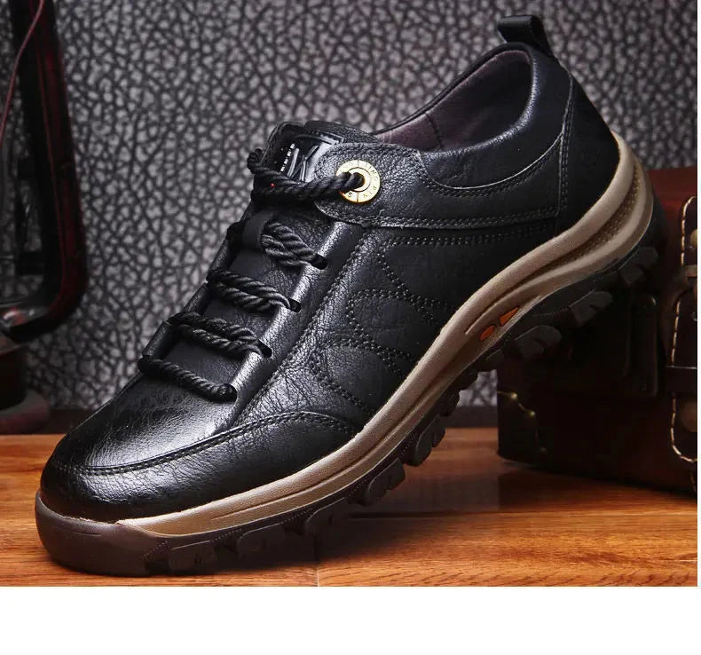 Scarpa da uomo, in pelle poliestere, impermeabile, traspirante, morbida.