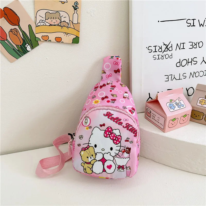 Borse a tracolla per bambini immagini cartoni animati. Borsa versatile alla moda, colori e immagino assortite.