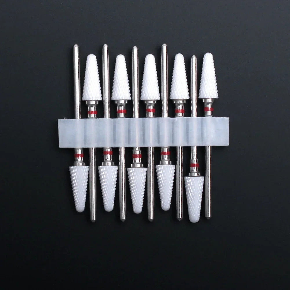 Punte per unghie in pietra di ceramica, Set 10 frese per trapano “nail art”. Essenziali per manicure/pedicure, cura delle unghie.