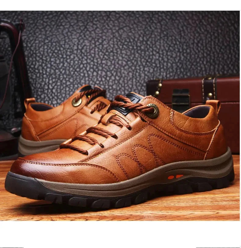 Scarpa da uomo, in pelle poliestere, impermeabile, traspirante, morbida.