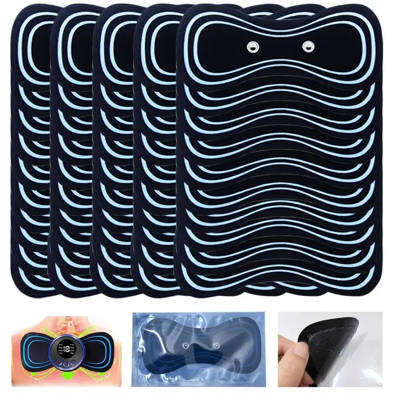 "Fascia adesiva" per massaggiatore portatile EMS per collo, per spalle, vita e gambe. Kit con fascia, elettrodi e telecomando.