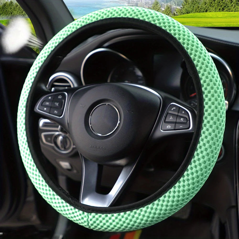 Coprivolante per auto in rete tridimensionale traspirante senza anello interno. Diametro 36-38 cm.