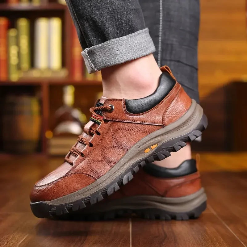 Scarpa da uomo, in pelle poliestere, impermeabile, traspirante, morbida.
