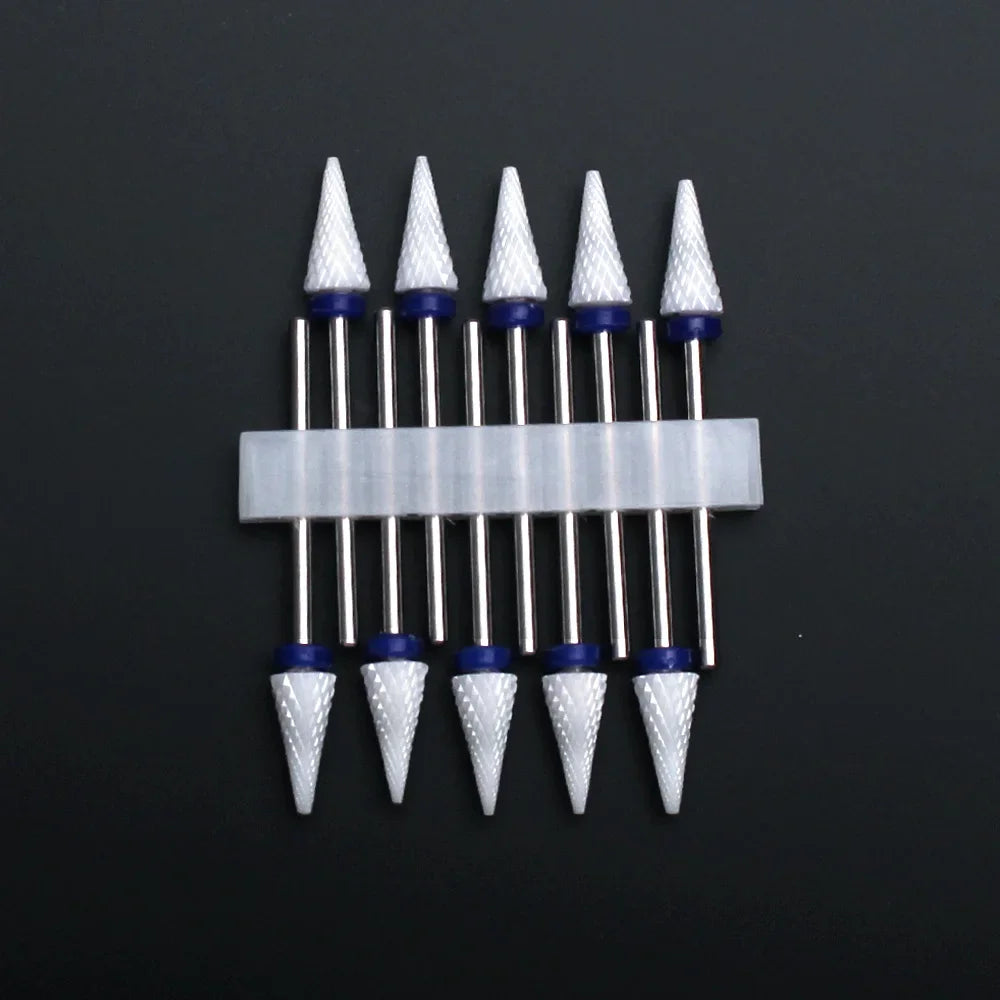 Punte per unghie in pietra di ceramica, Set 10 frese per trapano “nail art”. Essenziali per manicure/pedicure, cura delle unghie.
