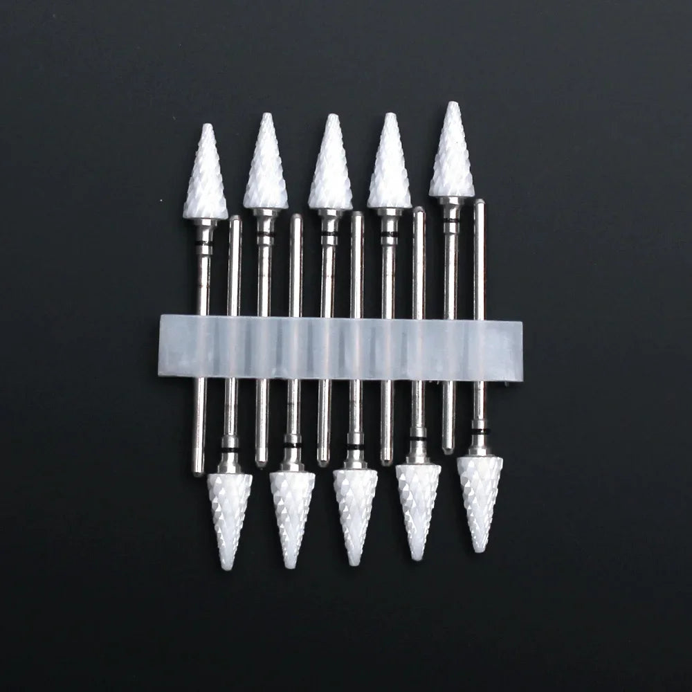 Punte per unghie in pietra di ceramica, Set 10 frese per trapano “nail art”. Essenziali per manicure/pedicure, cura delle unghie.