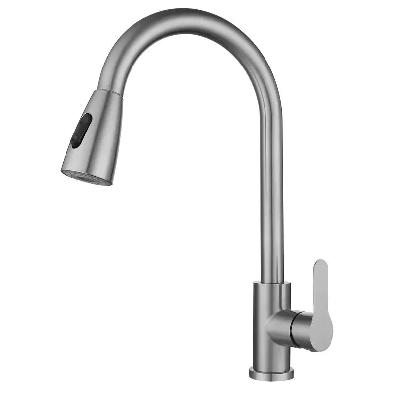 Rubinetto per lavello da cucina in acciaio inossidabile 304 con miscelatore estraibile.