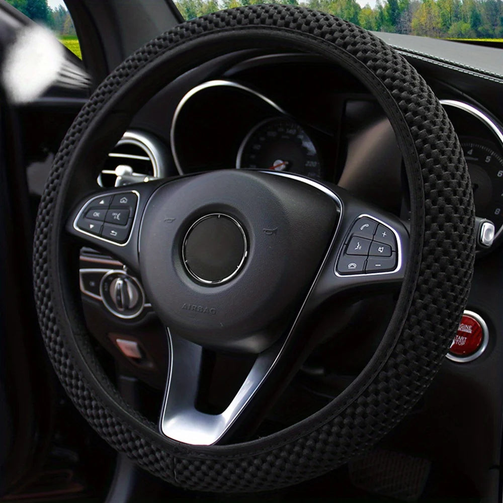 Coprivolante per auto in rete tridimensionale traspirante senza anello interno. Diametro 36-38 cm.