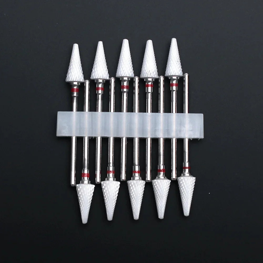 Punte per unghie in pietra di ceramica, Set 10 frese per trapano “nail art”. Essenziali per manicure/pedicure, cura delle unghie.