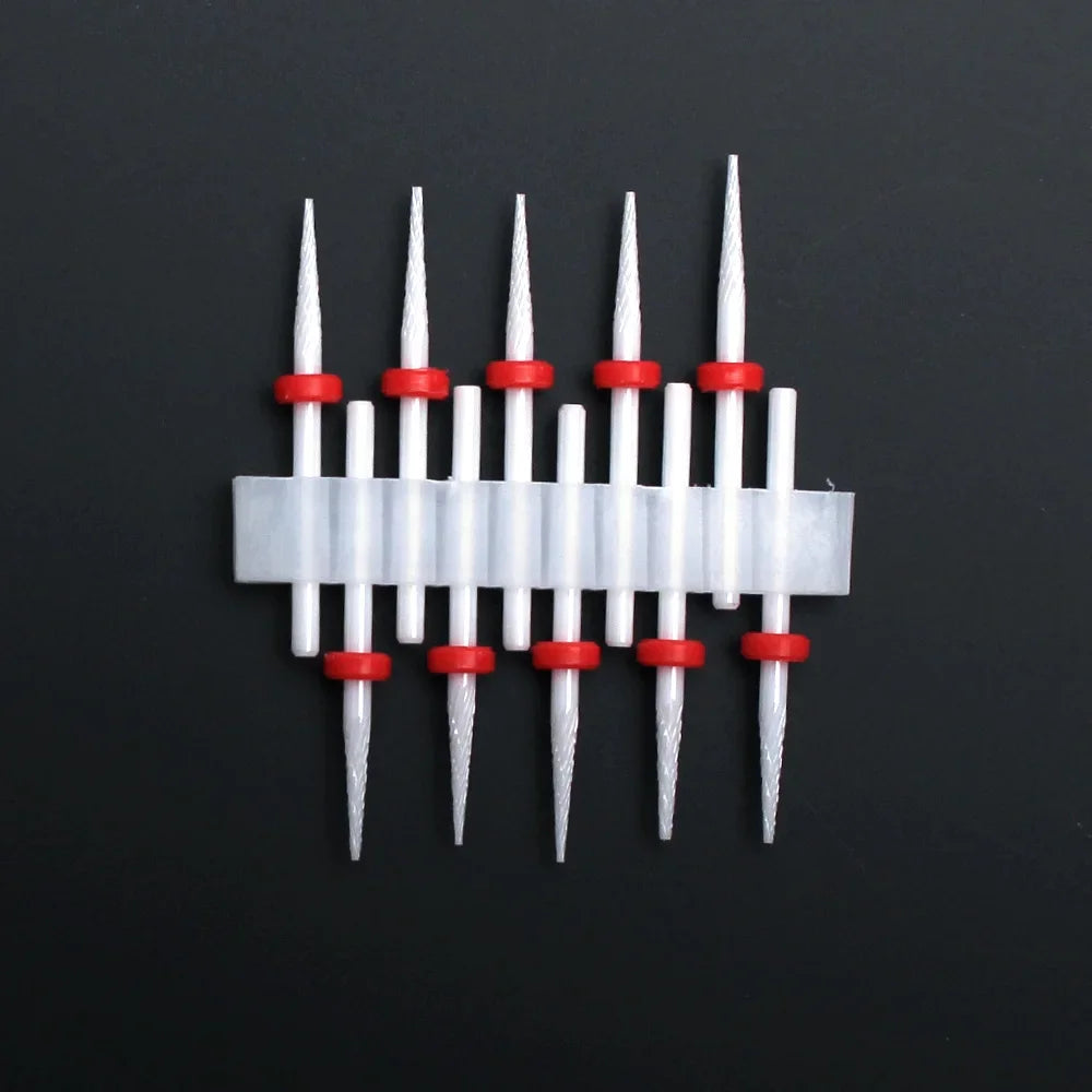 Punte per unghie in pietra di ceramica, Set 10 frese per trapano “nail art”. Essenziali per manicure/pedicure, cura delle unghie.
