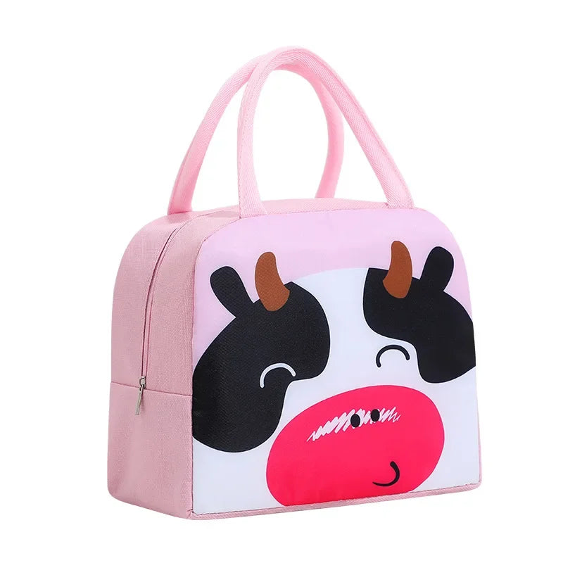 Borsa termica isolante porta vivande per bambini con immagini simpatici animali. Figure e colori a scelta.