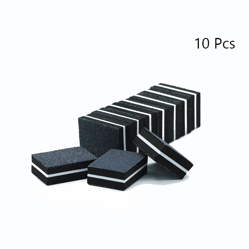 Carta vetrata per Manicure, grana 100/180. Set da 10-25 o 50 pezzi Mini buffer per nail art professionale.