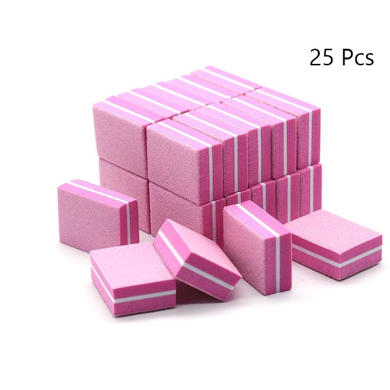 Carta vetrata per Manicure, grana 100/180. Set da 10-25 o 50 pezzi Mini buffer per nail art professionale.