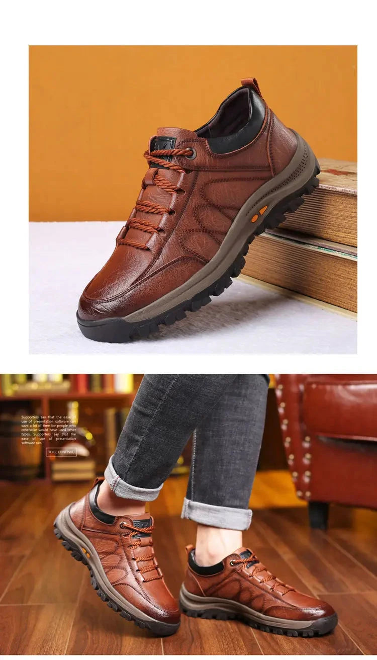 Scarpa da uomo, in pelle poliestere, impermeabile, traspirante, morbida.