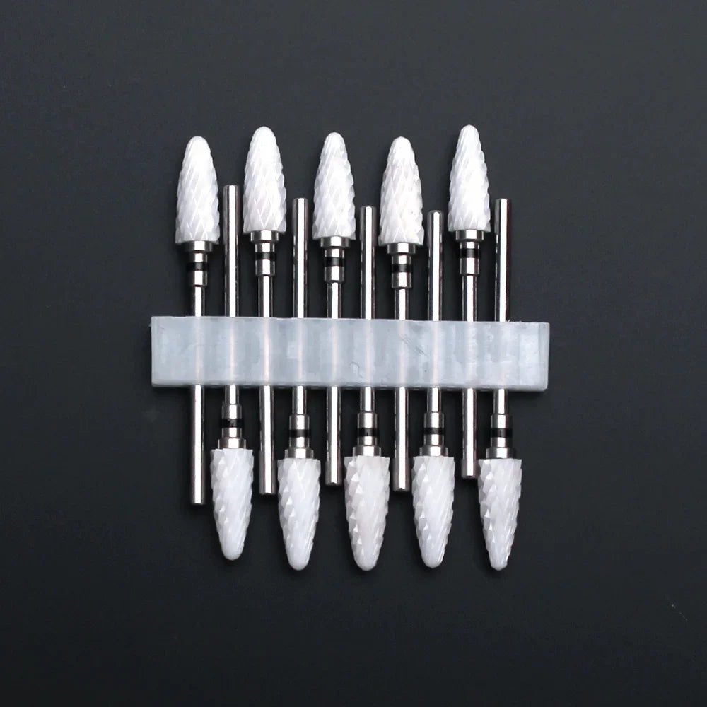 Punte per unghie in pietra di ceramica, Set 10 frese per trapano “nail art”. Essenziali per manicure/pedicure, cura delle unghie.