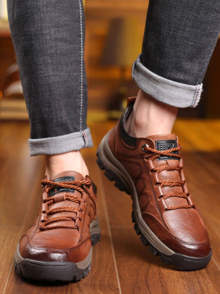 Scarpa da uomo, in pelle poliestere, impermeabile, traspirante, morbida.