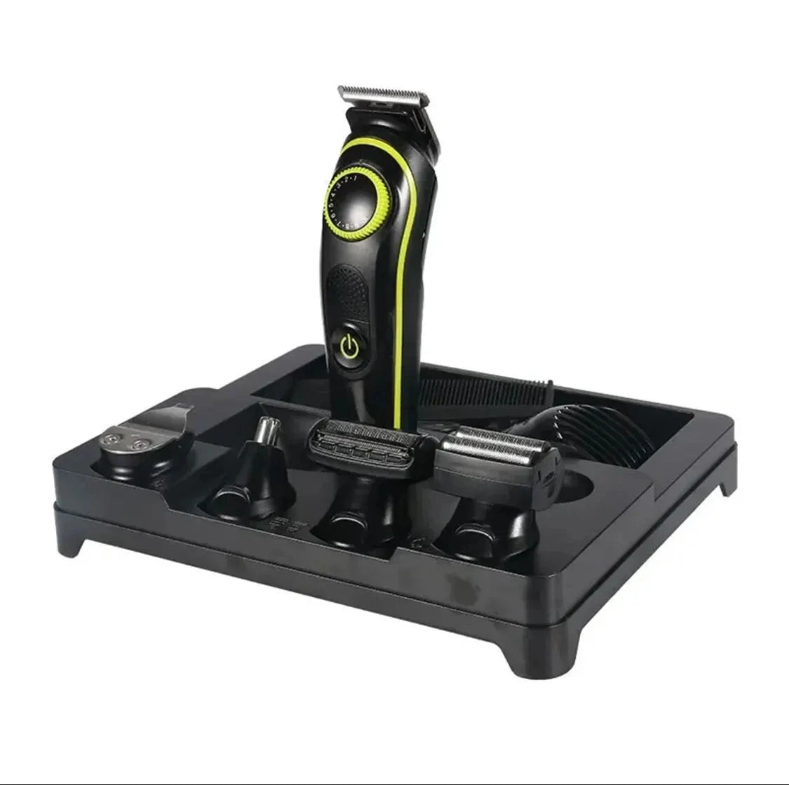 Tagliacapelli e Rasoio Elettrico. Kit Multifunzione Ricaricabile con Trimmer per Peli Nasali e Schermo LCD.