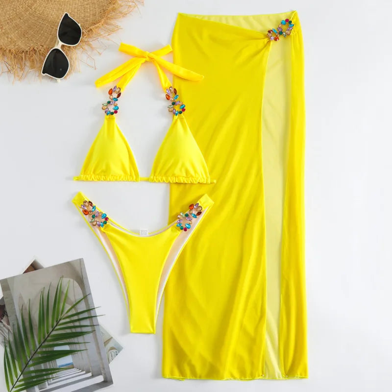 Costume Da Bagno da Donna. Set 2 Pezzi + Pareo. Comodo, alla Moda, Colorato.