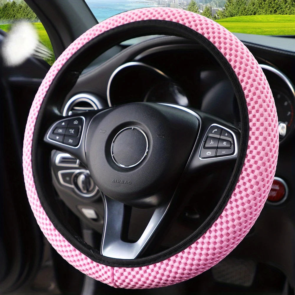 Coprivolante per auto in rete tridimensionale traspirante senza anello interno. Diametro 36-38 cm.