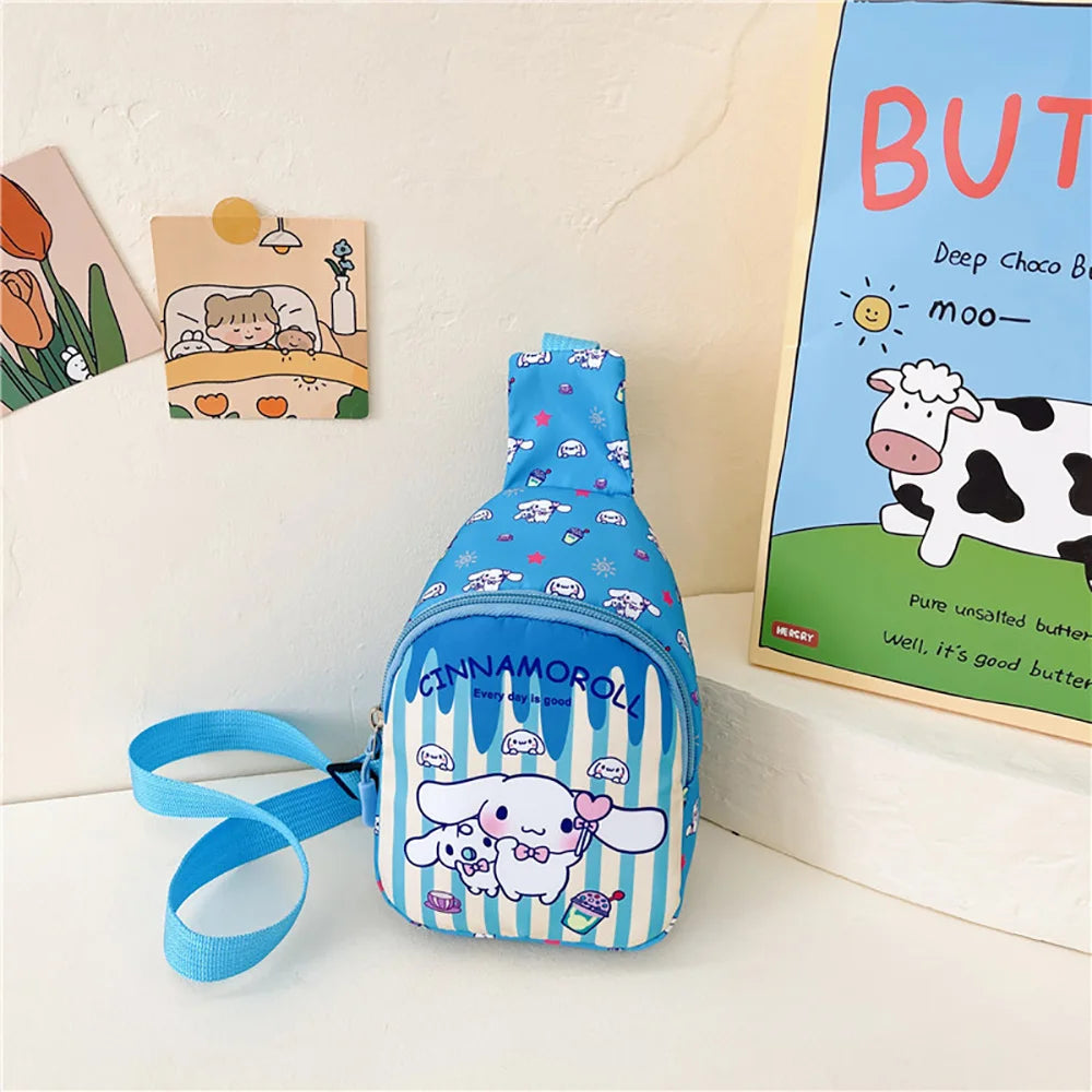 Borse a tracolla per bambini immagini cartoni animati. Borsa versatile alla moda, colori e immagino assortite.