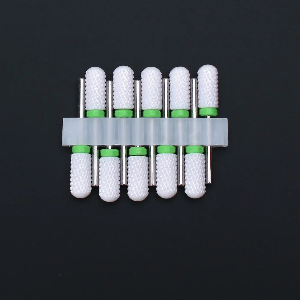 Punte per unghie in pietra di ceramica, Set 10 frese per trapano “nail art”. Essenziali per manicure/pedicure, cura delle unghie.