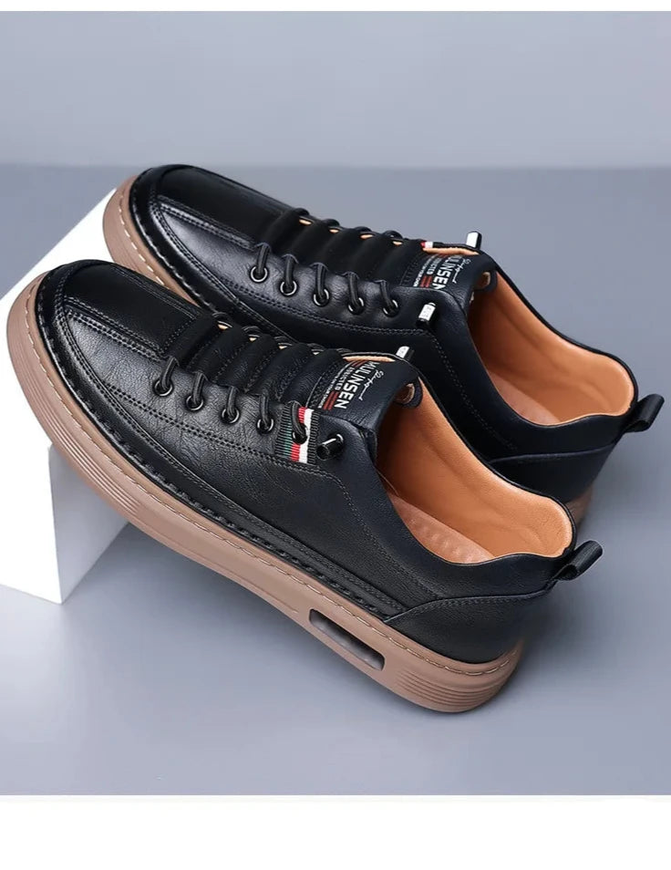 Scarpa primavera/autunno da uomo, in pelle, impermeabile, traspirante, morbida e resistente. Tre colori, dal 39 al 44.
