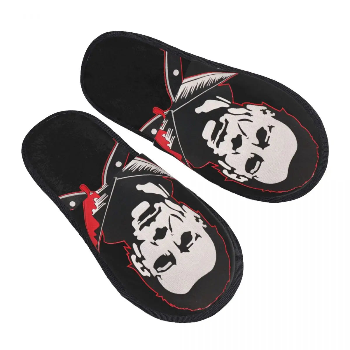Ciabatta donna/uomo invernale. Con stampa 3d horror, Halloween. Morbide, calde, antiscivolo, in memory foam.