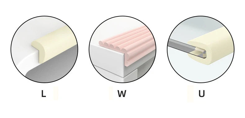 Striscia di protezione paraurti per bambini. In PVC colorata con nastro biadesivo. Extra spessa per la sicurezza dei bambini.