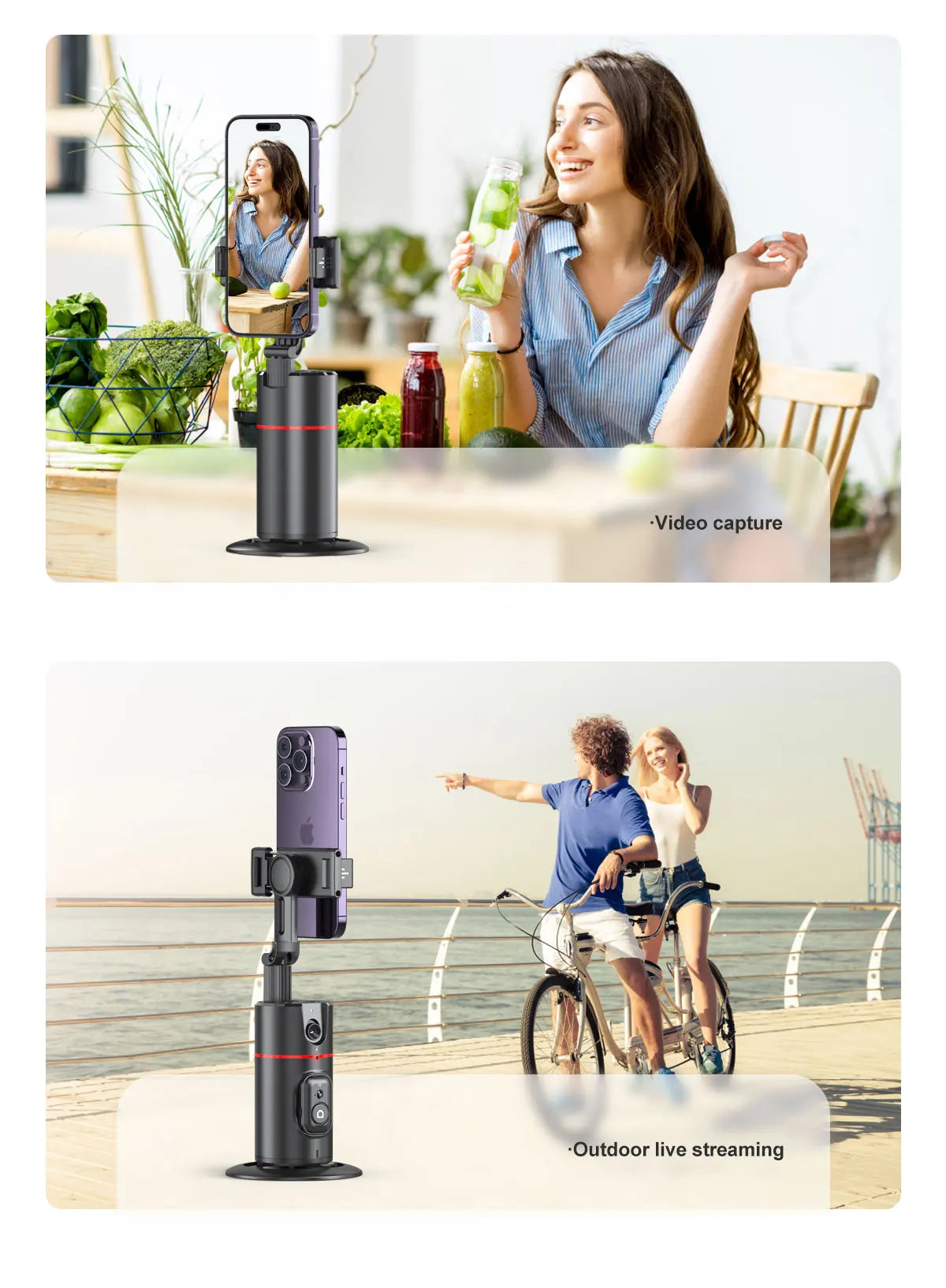 Nuovo stabilizzatore cardanico integrato con rotazione a 360 gradi, con telecomando per fotografia con movimento, rilevamento del viso.