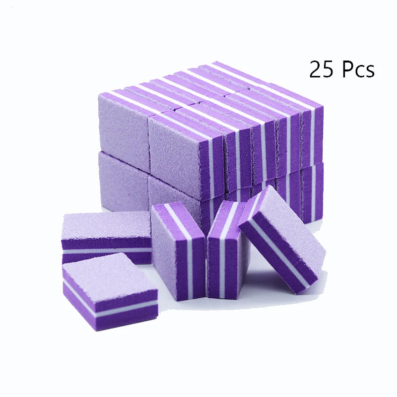Carta vetrata per Manicure, grana 100/180. Set da 10-25 o 50 pezzi Mini buffer per nail art professionale.