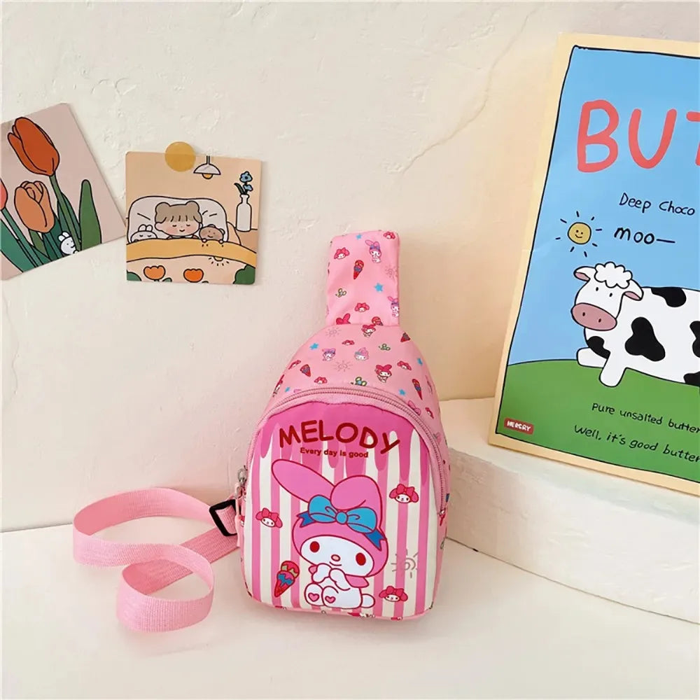 Borse a tracolla per bambini immagini cartoni animati. Borsa versatile alla moda, colori e immagino assortite.