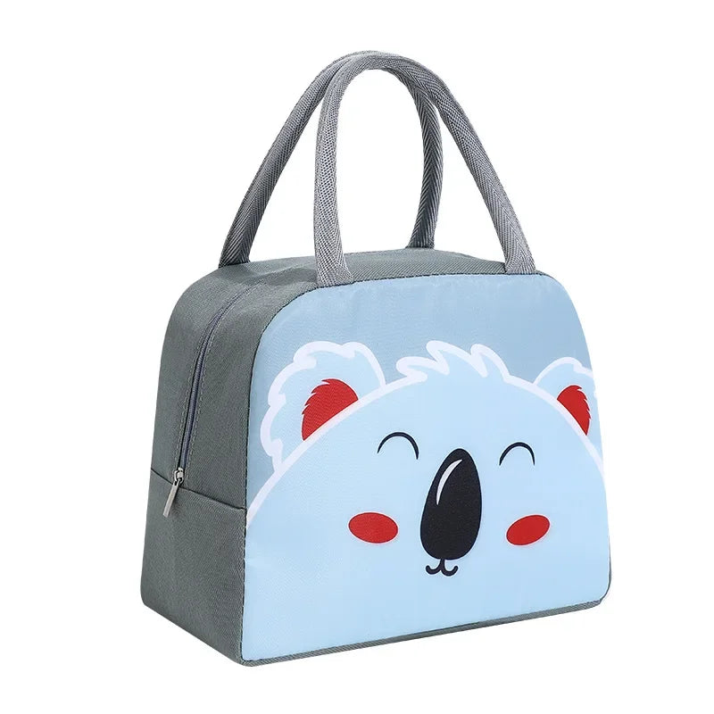 Borsa termica isolante porta vivande per bambini con immagini simpatici animali. Figure e colori a scelta.